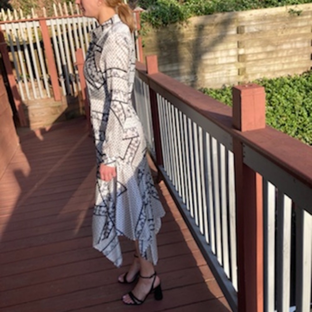 Satin spring dress perfect for garden party
